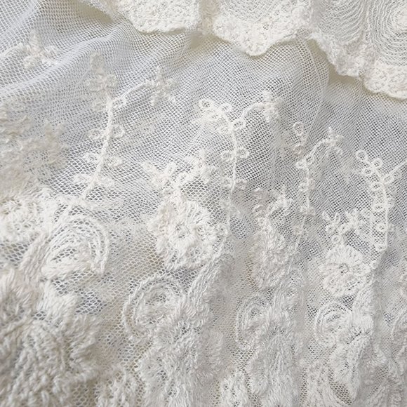 Dejavu open crocheted top with sheer laced body tank top one size - Picture 4 of 10